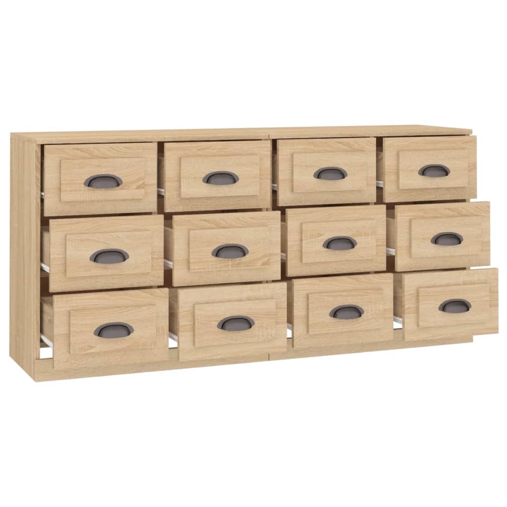 vidaXL Sideboards 2 pcs Sonoma Oak Engineered Wood