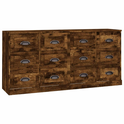 vidaXL Sideboards 2 pcs Smoked Oak Engineered Wood