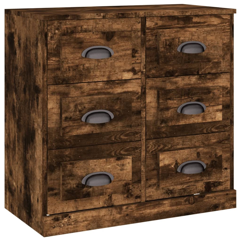 vidaXL Sideboards 2 pcs Smoked Oak Engineered Wood