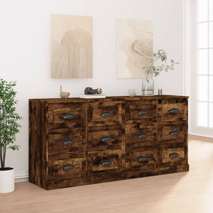 vidaXL Sideboards 2 pcs Smoked Oak Engineered Wood