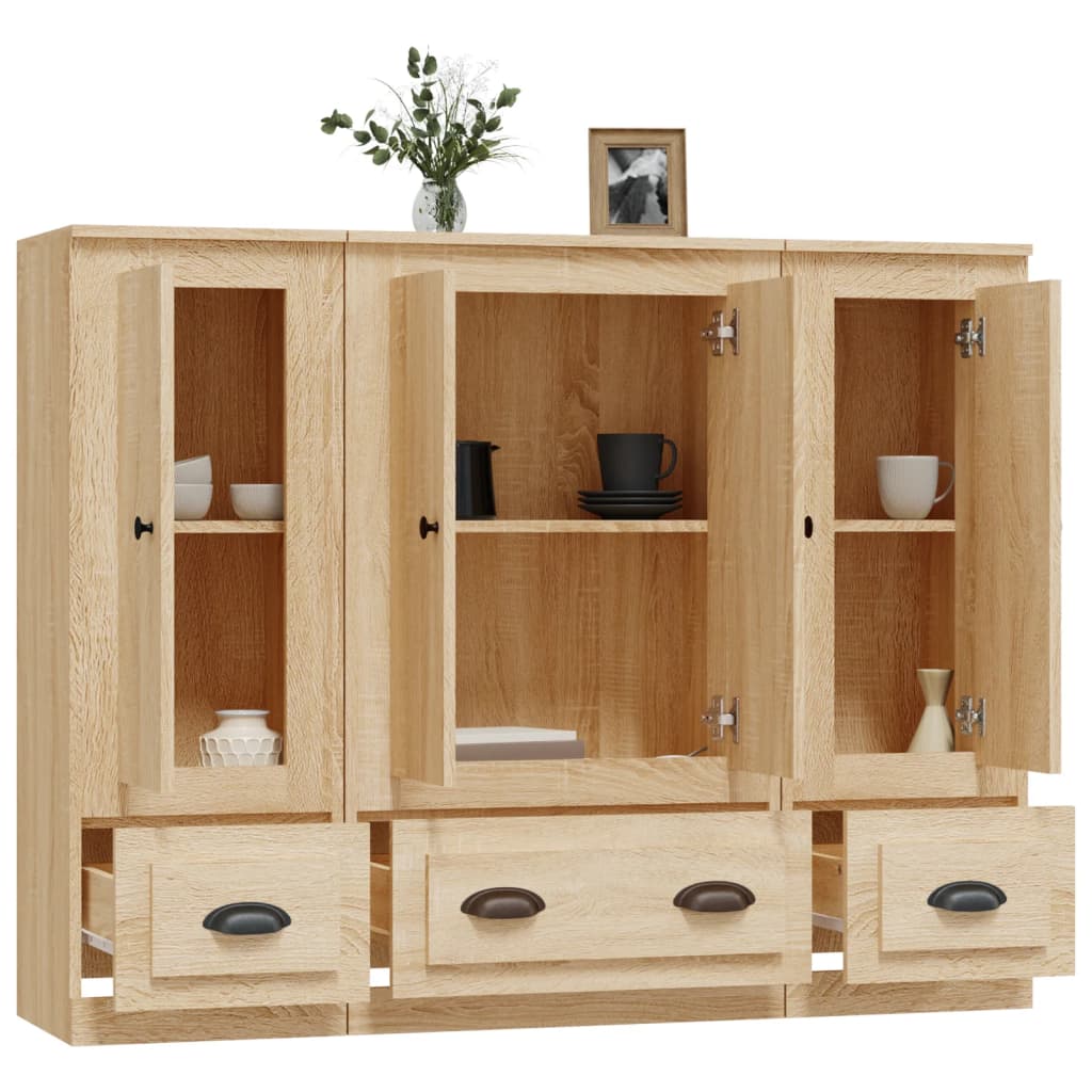 vidaXL Highboards 3 pcs Sonoma Oak Engineered Wood