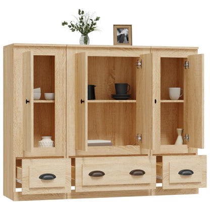 vidaXL Highboards 3 pcs Sonoma Oak Engineered Wood