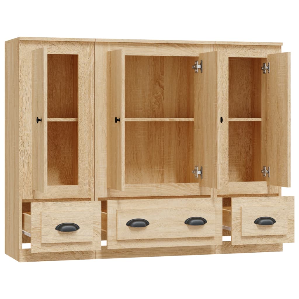 vidaXL Highboards 3 pcs Sonoma Oak Engineered Wood