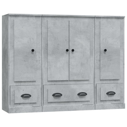 vidaXL Highboards 3 pcs Concrete Grey Engineered Wood