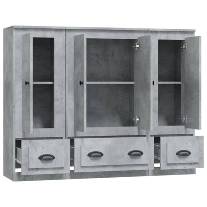 vidaXL Highboards 3 pcs Concrete Grey Engineered Wood