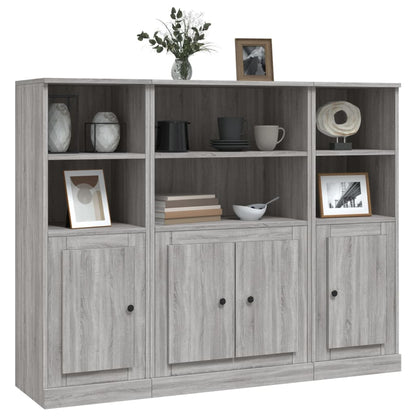 vidaXL Highboards 3 pcs Grey Sonoma Engineered Wood