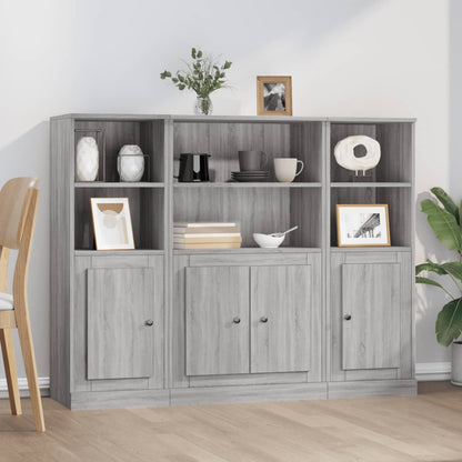 vidaXL Highboards 3 pcs Grey Sonoma Engineered Wood