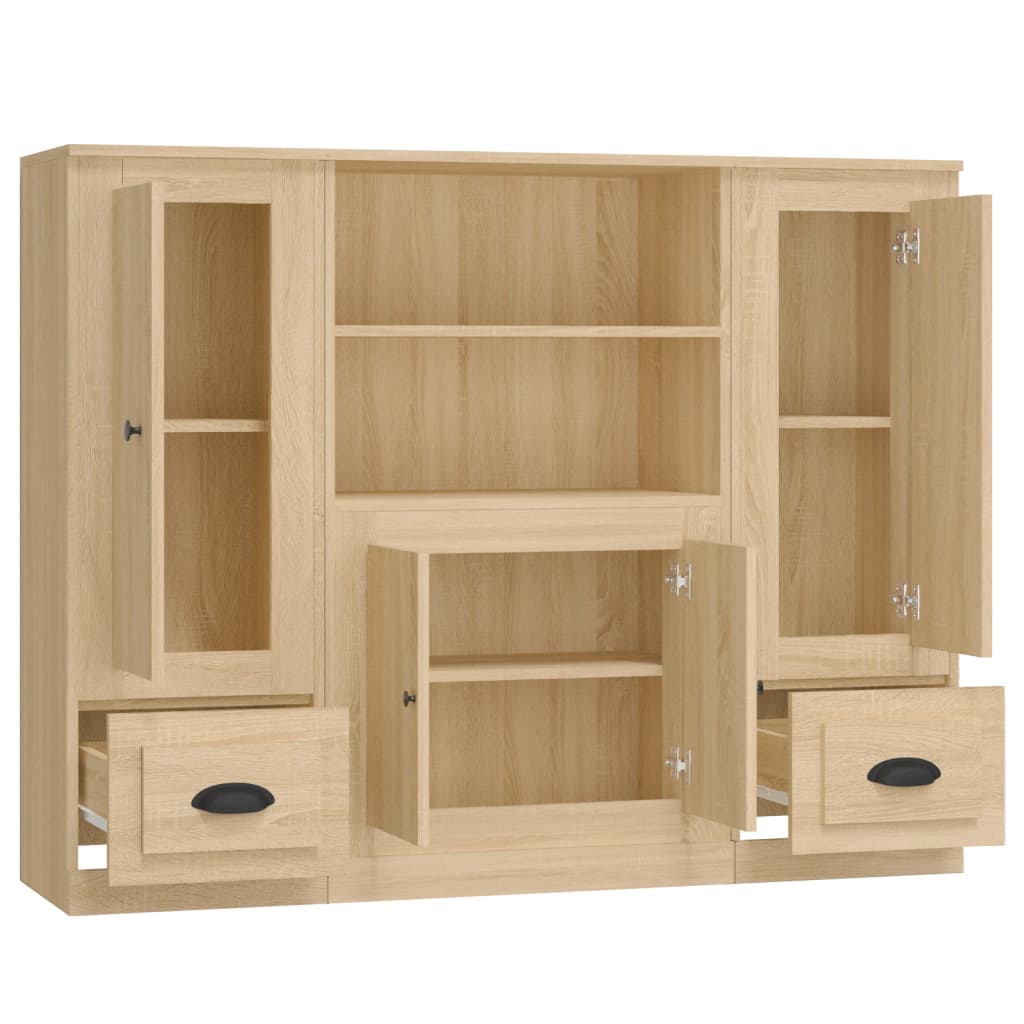 vidaXL Highboards 3 pcs Sonoma Oak Engineered Wood