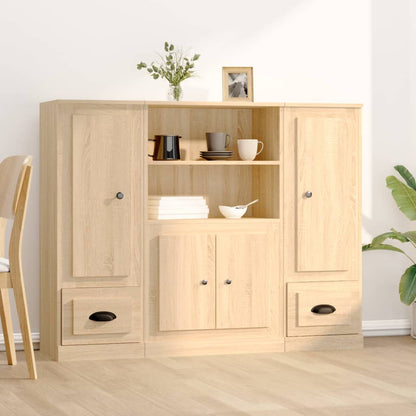 vidaXL Highboards 3 pcs Sonoma Oak Engineered Wood