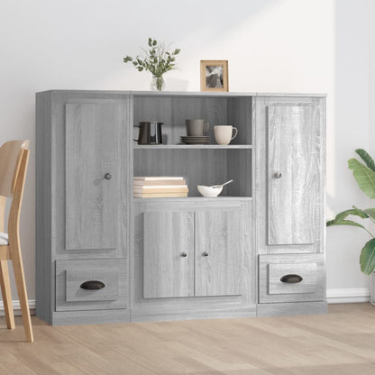 vidaXL Highboards 3 pcs Grey Sonoma Engineered Wood