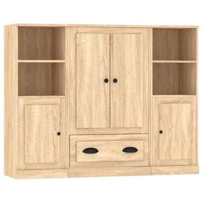 vidaXL Highboards 3 pcs Sonoma Oak Engineered Wood