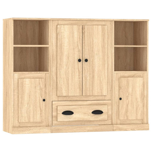 vidaXL Highboards 3 pcs Sonoma Oak Engineered Wood