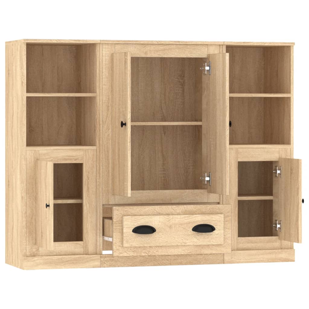 vidaXL Highboards 3 pcs Sonoma Oak Engineered Wood