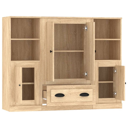 vidaXL Highboards 3 pcs Sonoma Oak Engineered Wood