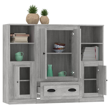 vidaXL Highboards 3 pcs Grey Sonoma Engineered Wood