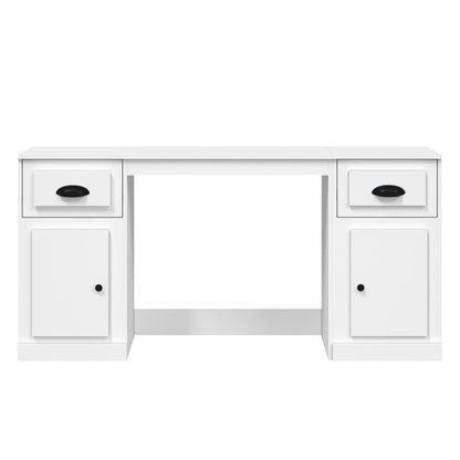 vidaXL Desk with Cabinet White Engineered Wood