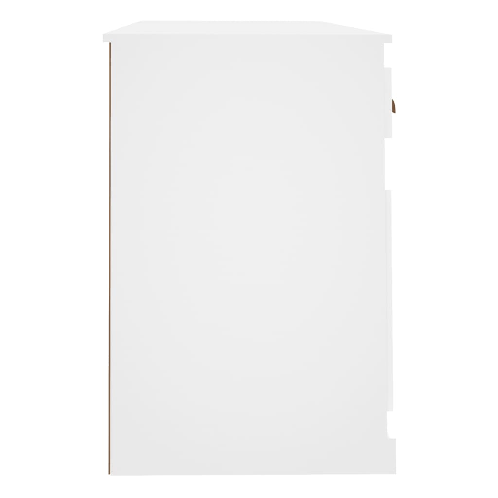 vidaXL Desk with Cabinet White Engineered Wood