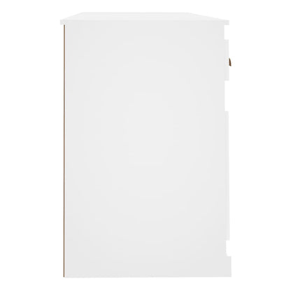 vidaXL Desk with Cabinet White Engineered Wood