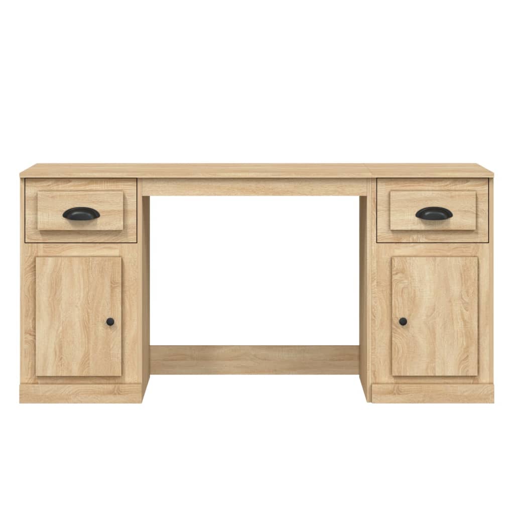 vidaXL Desk with Cabinet Sonoma Oak Engineered Wood
