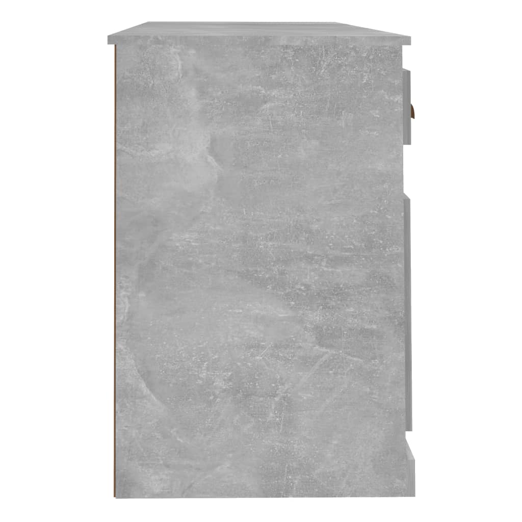 vidaXL Desk with Cabinet Concrete Grey Engineered Wood