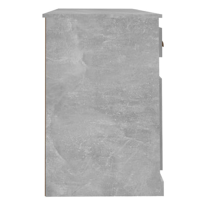 vidaXL Desk with Cabinet Concrete Grey Engineered Wood