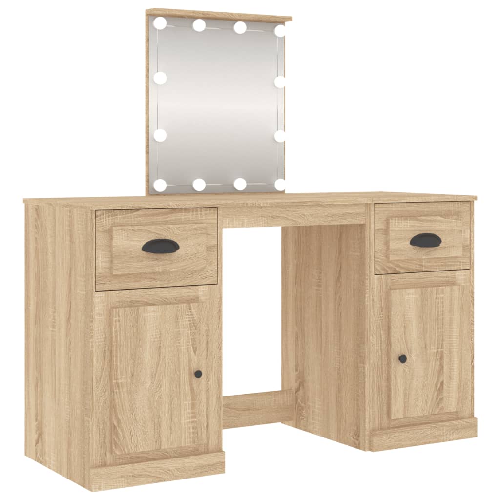 vidaXL Dressing Table | Sonoma oak | Engineered wood | 130x50x132.5 cm