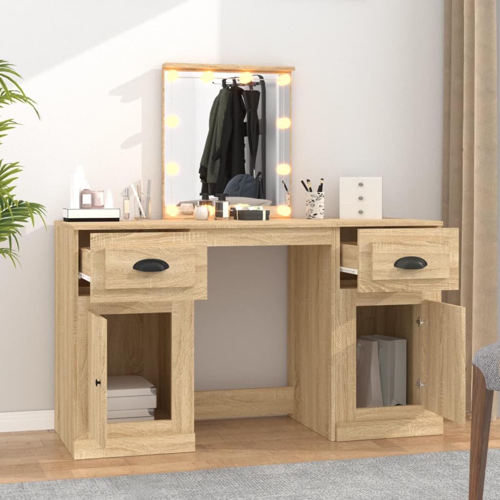 vidaXL Dressing Table | Sonoma oak | Engineered wood | 130x50x132.5 cm