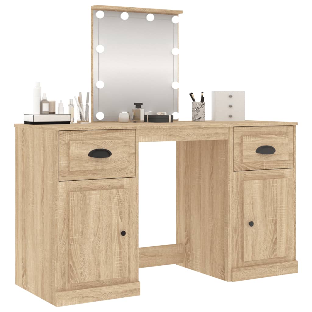 vidaXL Dressing Table | Sonoma oak | Engineered wood | 130x50x132.5 cm