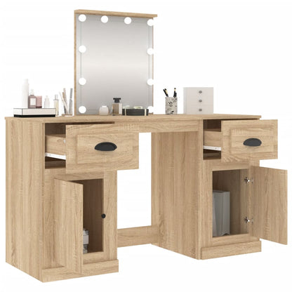 vidaXL Dressing Table | Sonoma oak | Engineered wood | 130x50x132.5 cm