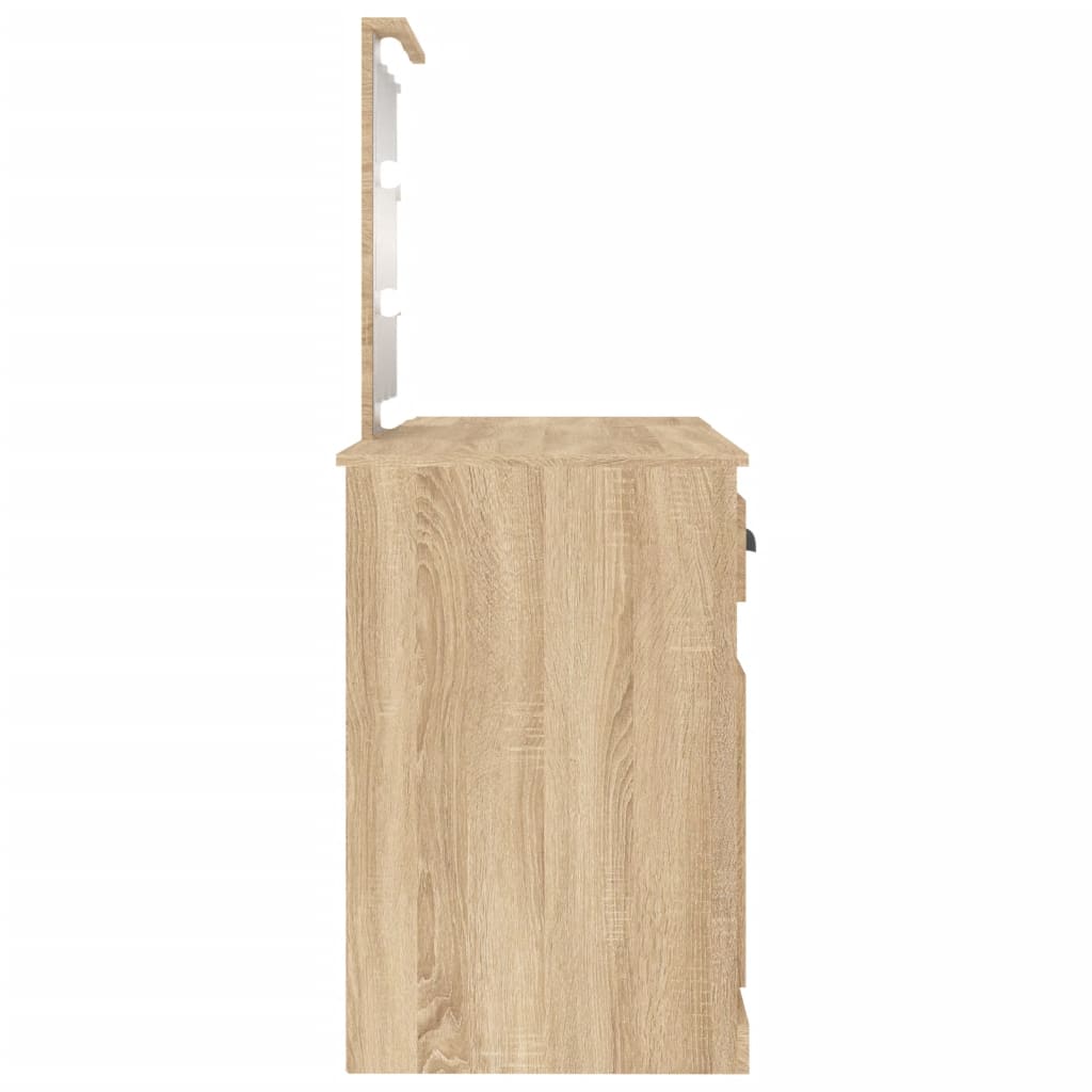 vidaXL Dressing Table | Sonoma oak | Engineered wood | 130x50x132.5 cm