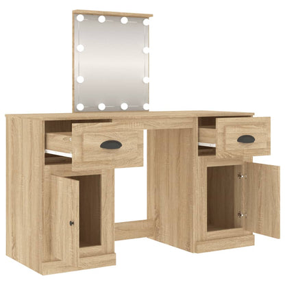 vidaXL Dressing Table | Sonoma oak | Engineered wood | 130x50x132.5 cm