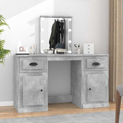 vidaXL Dressing Table with LED Concrete Grey 130x50x132,5 cm