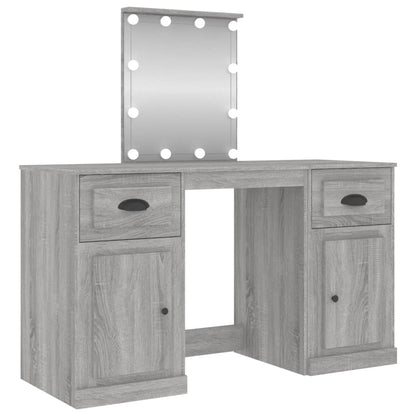 vidaXL Dressing Table | Grey Sonoma | Engineered wood, acrylic | 130x50x132.5 cm