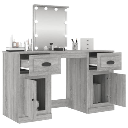 vidaXL Dressing Table | Grey Sonoma | Engineered wood, acrylic | 130x50x132.5 cm