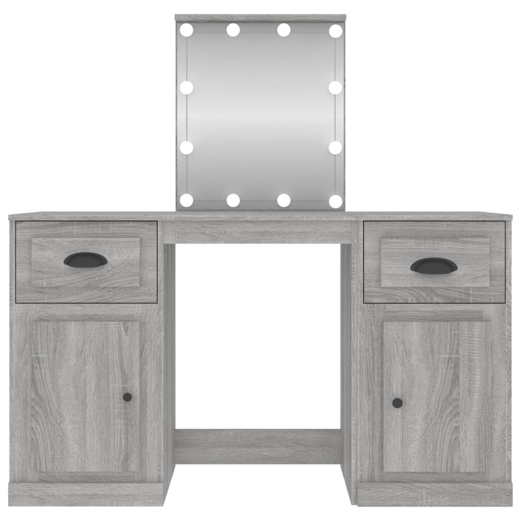 vidaXL Dressing Table | Grey Sonoma | Engineered wood, acrylic | 130x50x132.5 cm
