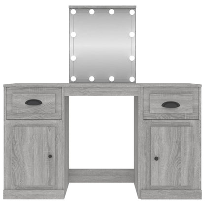vidaXL Dressing Table | Grey Sonoma | Engineered wood, acrylic | 130x50x132.5 cm