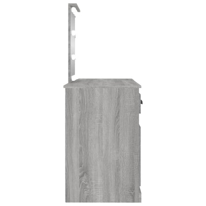 vidaXL Dressing Table | Grey Sonoma | Engineered wood, acrylic | 130x50x132.5 cm