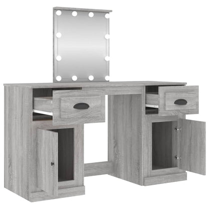 vidaXL Dressing Table | Grey Sonoma | Engineered wood, acrylic | 130x50x132.5 cm