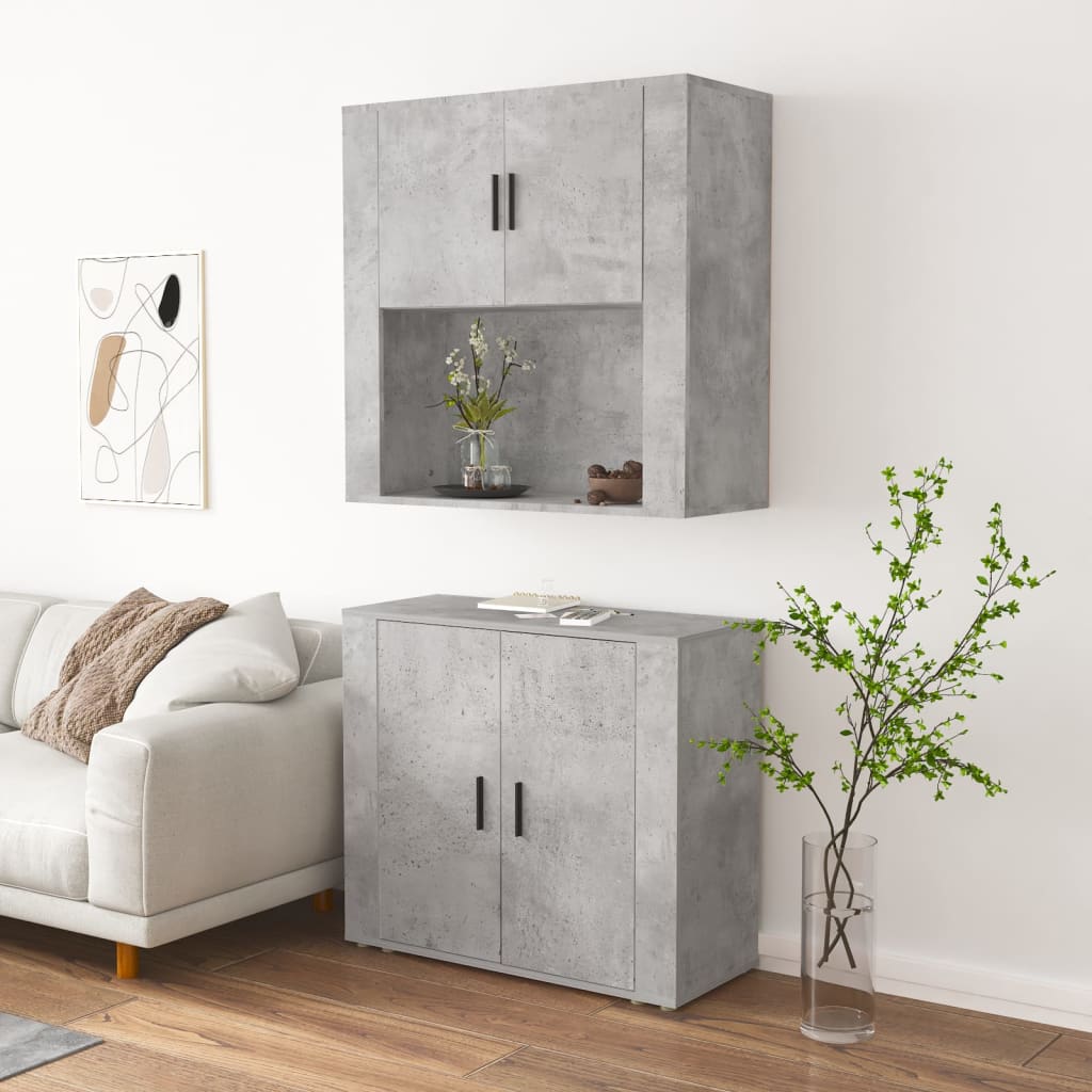 vidaXL Highboard Concrete Grey Engineered Wood