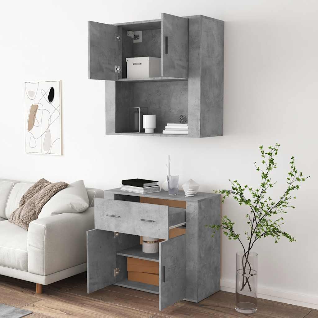 vidaXL Highboard Concrete Grey Engineered Wood