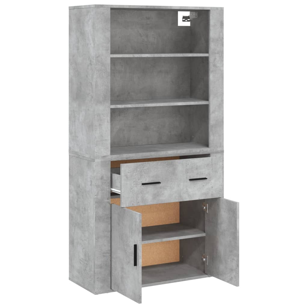 vidaXL Highboard Concrete Grey Engineered Wood