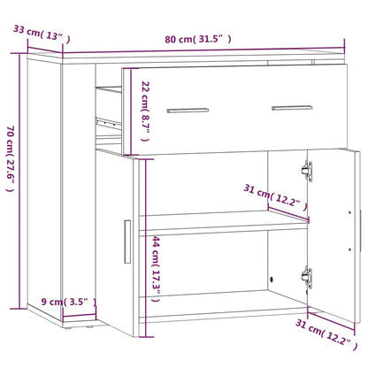 vidaXL Highboard Grey Sonoma Engineered Wood