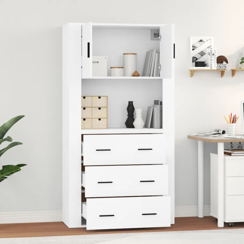 vidaXL Highboard White Engineered Wood