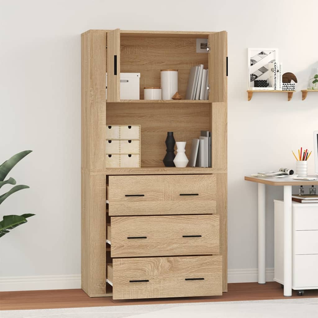 vidaXL Highboard Sonoma Oak Engineered Wood