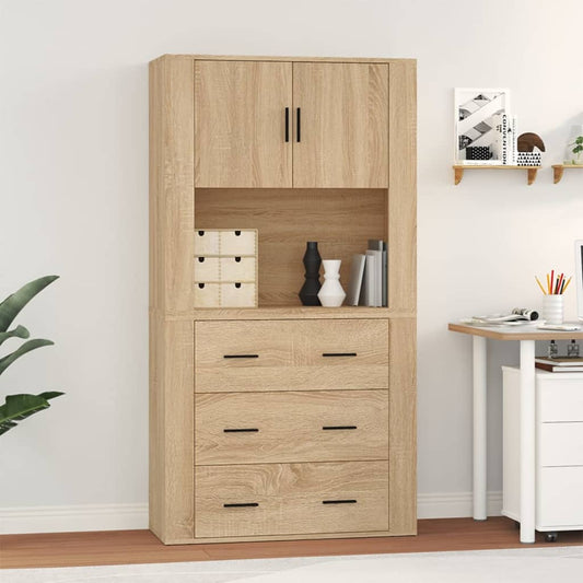 vidaXL Highboard Sonoma Oak Engineered Wood