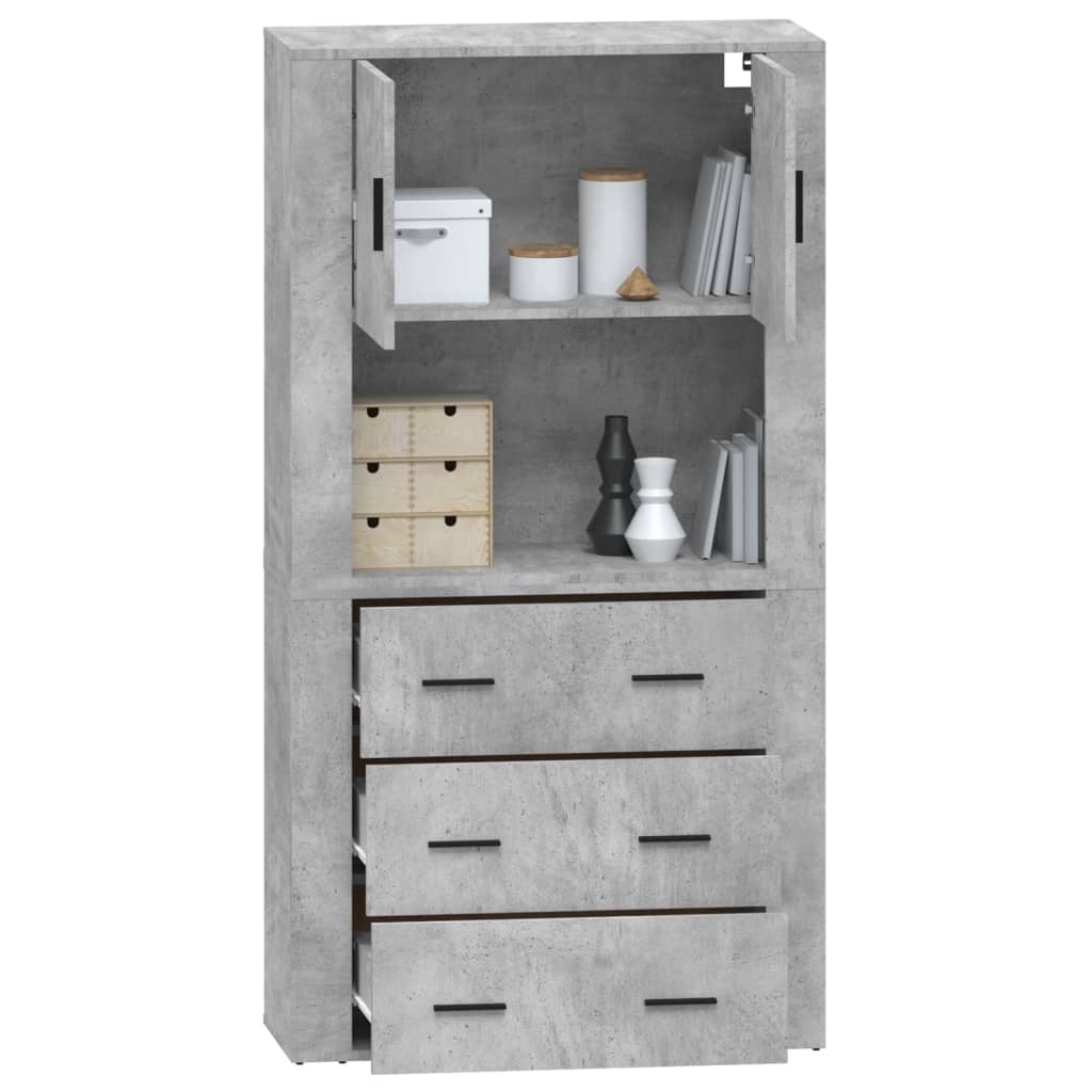 vidaXL Highboard Concrete Grey Engineered Wood
