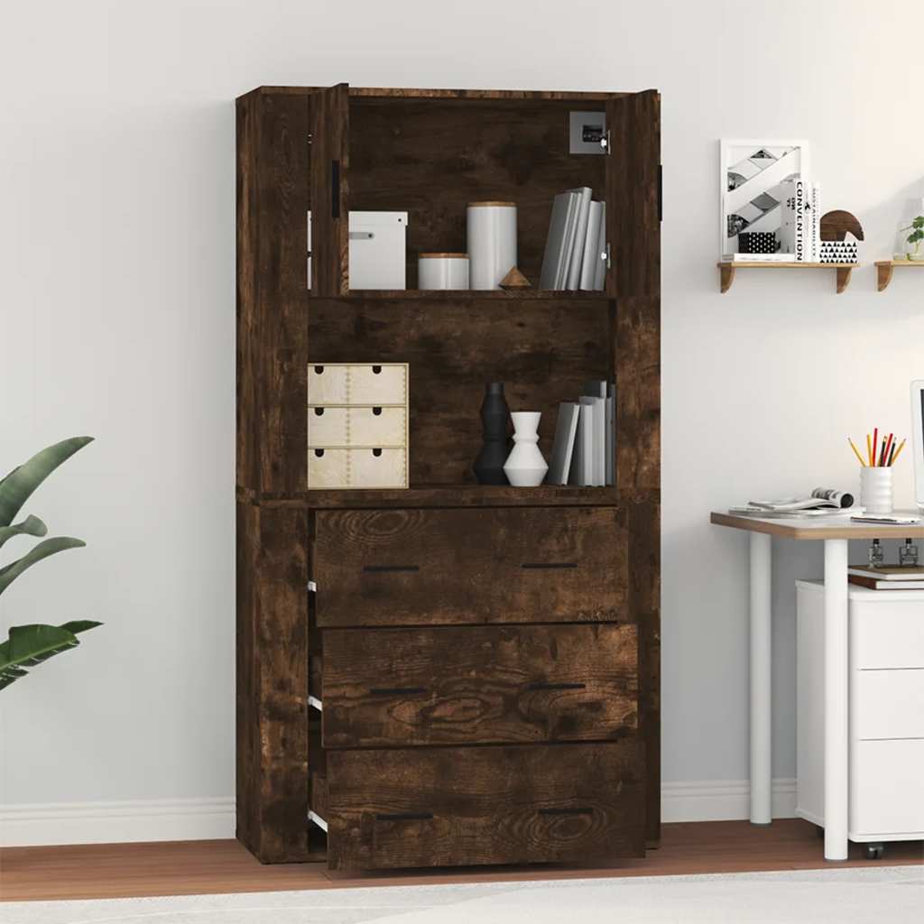 vidaXL Highboard Smoked Oak Engineered Wood