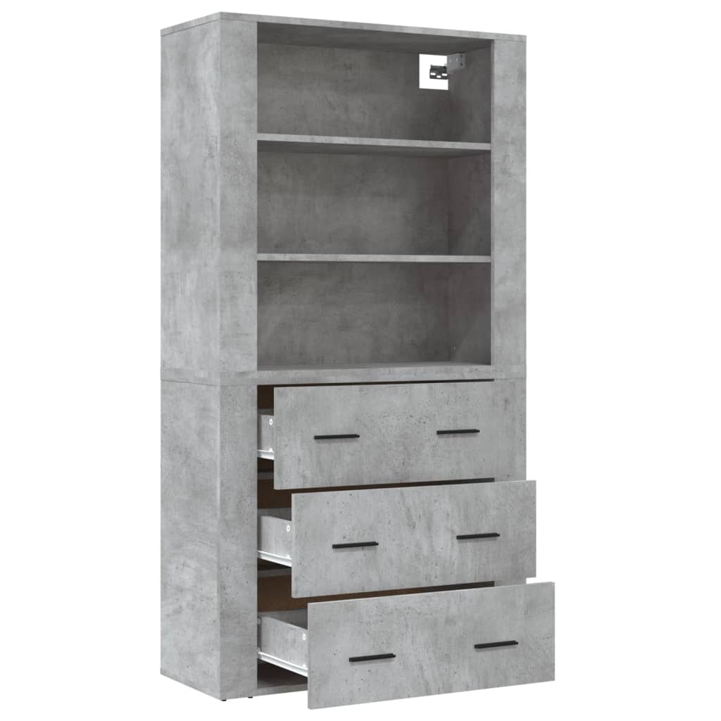 vidaXL Highboard Concrete Grey Engineered Wood