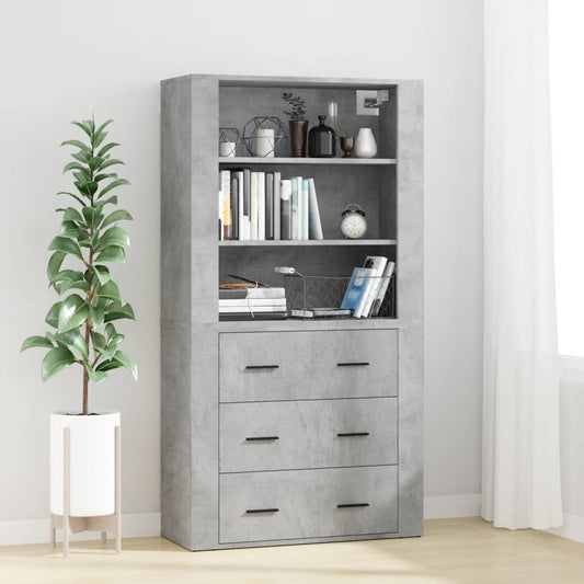 vidaXL Highboard Concrete Grey Engineered Wood