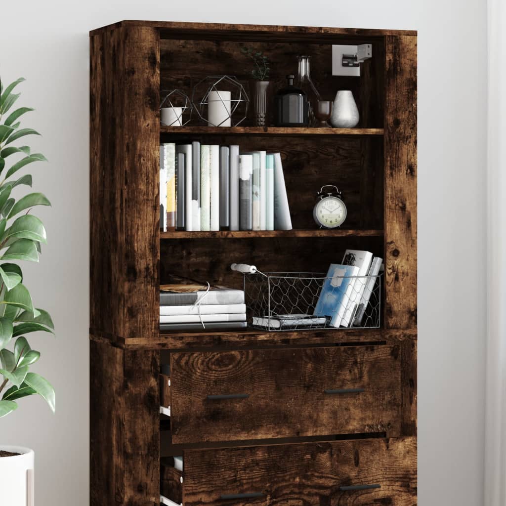 vidaXL Highboard Smoked Oak Engineered Wood
